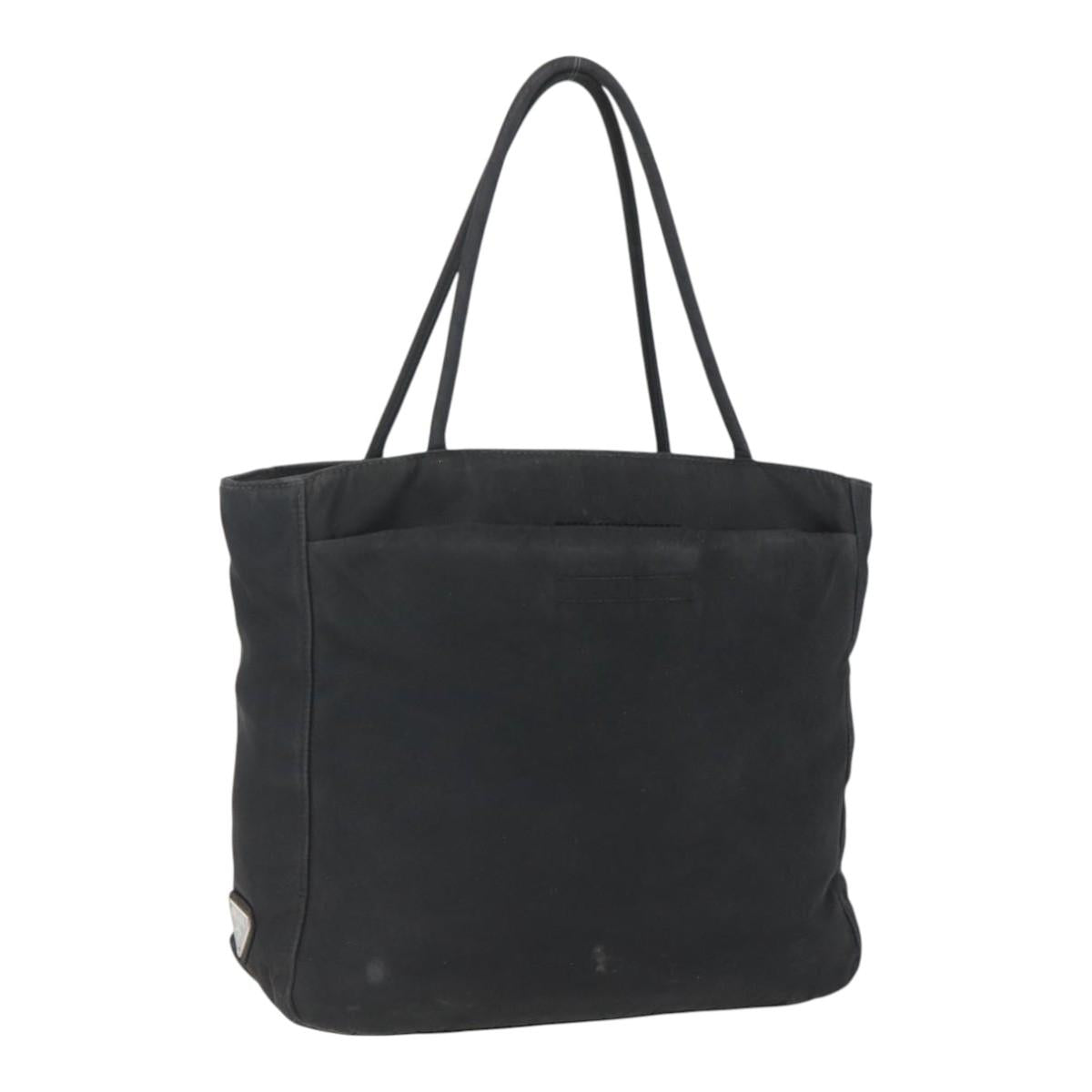PRADA Hand Bag Nylon Black Silver Auth ar13894