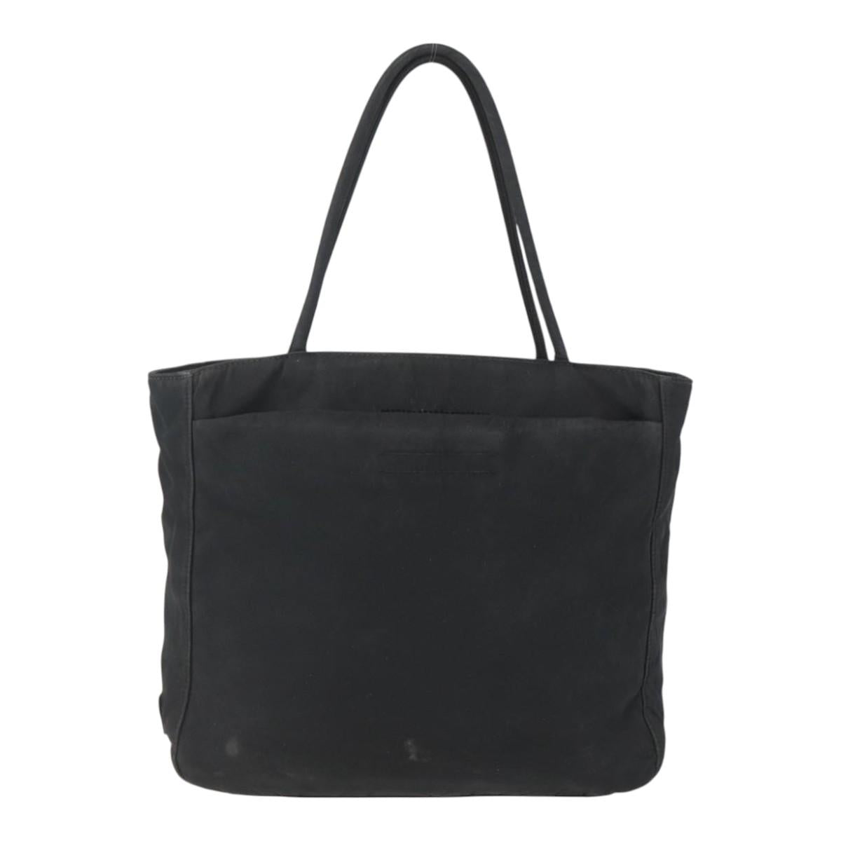 PRADA Hand Bag Nylon Black Silver Auth ar13894