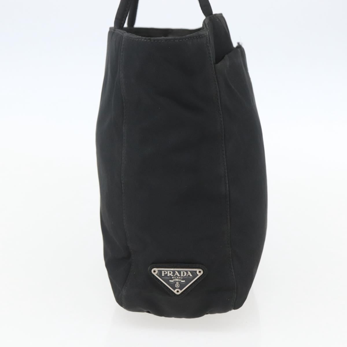 PRADA Hand Bag Nylon Black Silver Auth ar13894