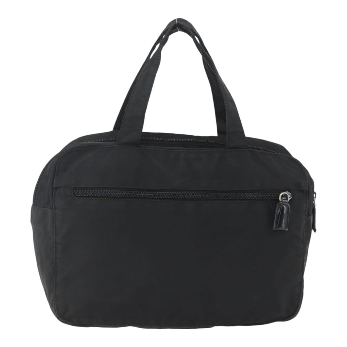 PRADA Hand Bag Nylon Black Silver Auth ar13896