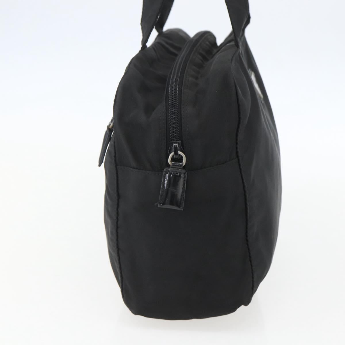 PRADA Hand Bag Nylon Black Silver Auth ar13896
