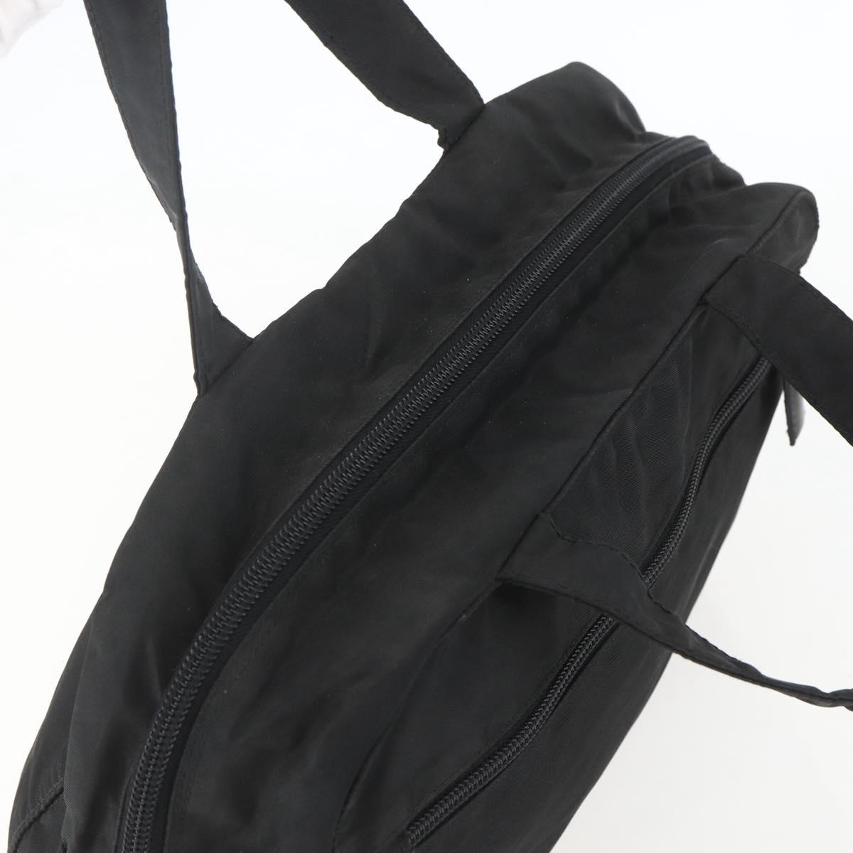PRADA Hand Bag Nylon Black Silver Auth ar13896