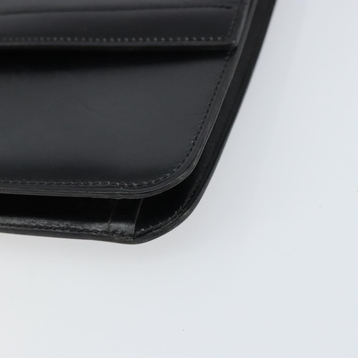 Christian Dior Shoulder Bag Leather Black Gold Auth ar13899