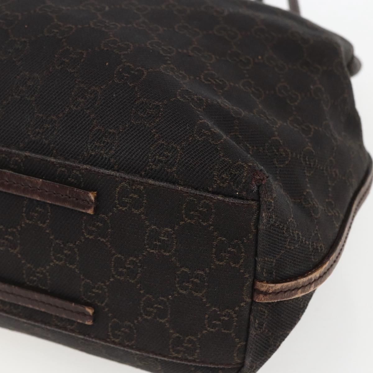 GUCCI GG Canvas Shoulder Bag Dark Brown 101341 Auth ar13900