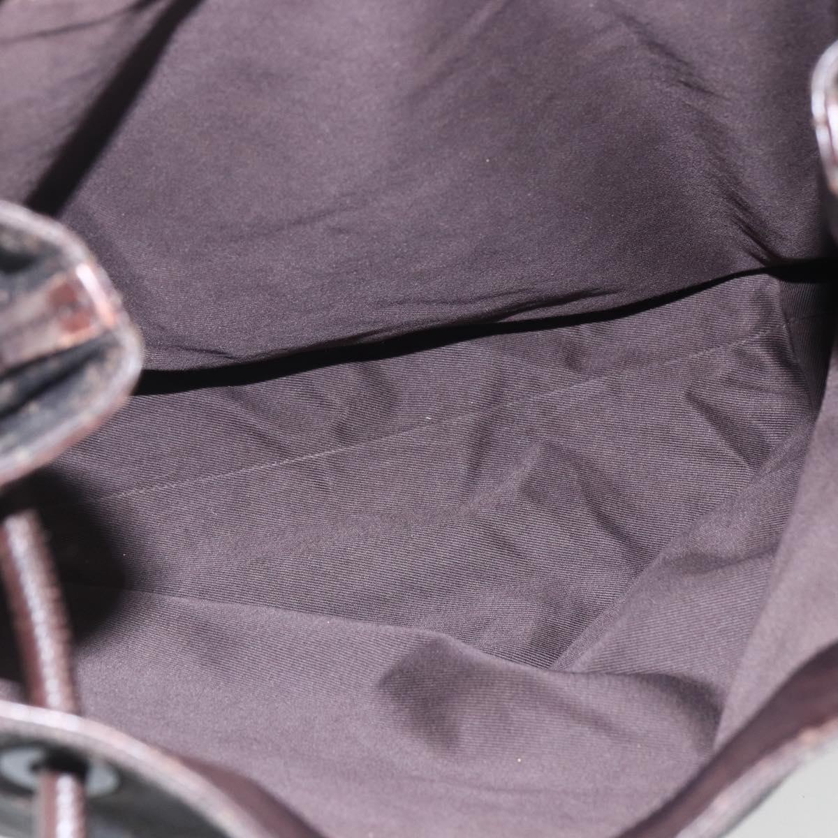 GUCCI GG Canvas Shoulder Bag Dark Brown 101341 Auth ar13900