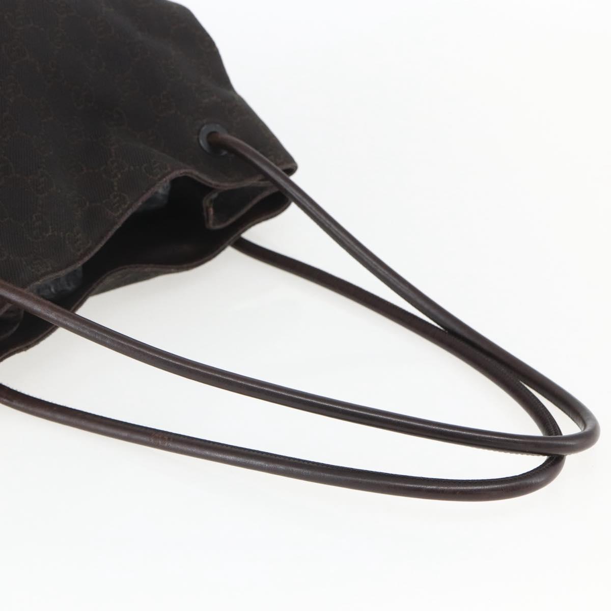 GUCCI GG Canvas Shoulder Bag Dark Brown 101341 Auth ar13900