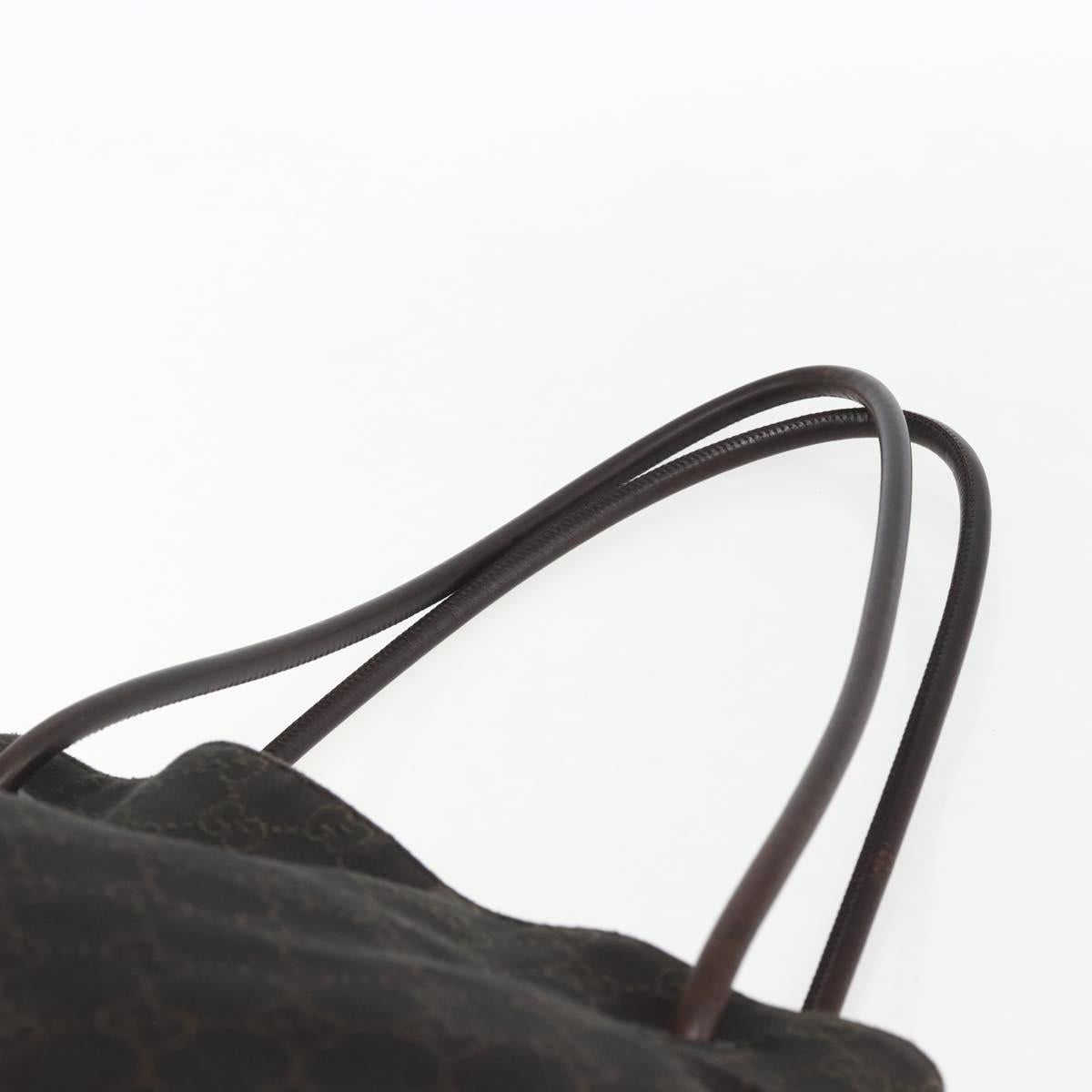 GUCCI GG Canvas Shoulder Bag Dark Brown 101341 Auth ar13900