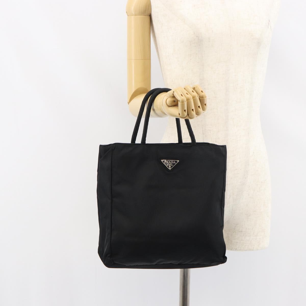 PRADA Hand Bag Nylon Black Auth ar13903