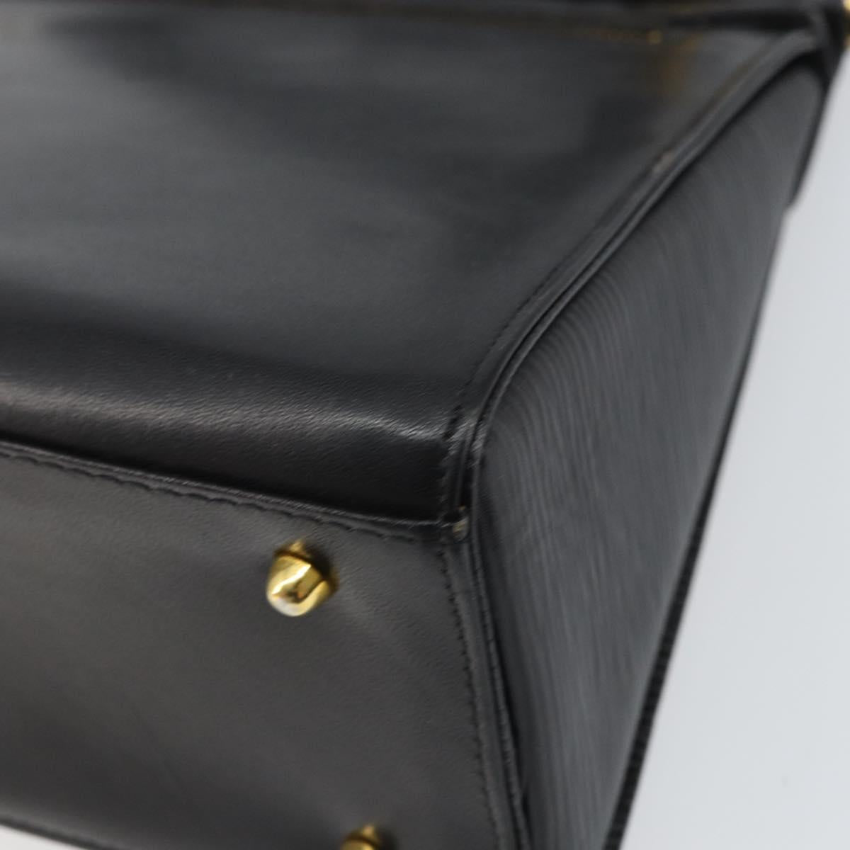 VALENTINO Hand Bag Leather 2way Black Gold Auth ar13911