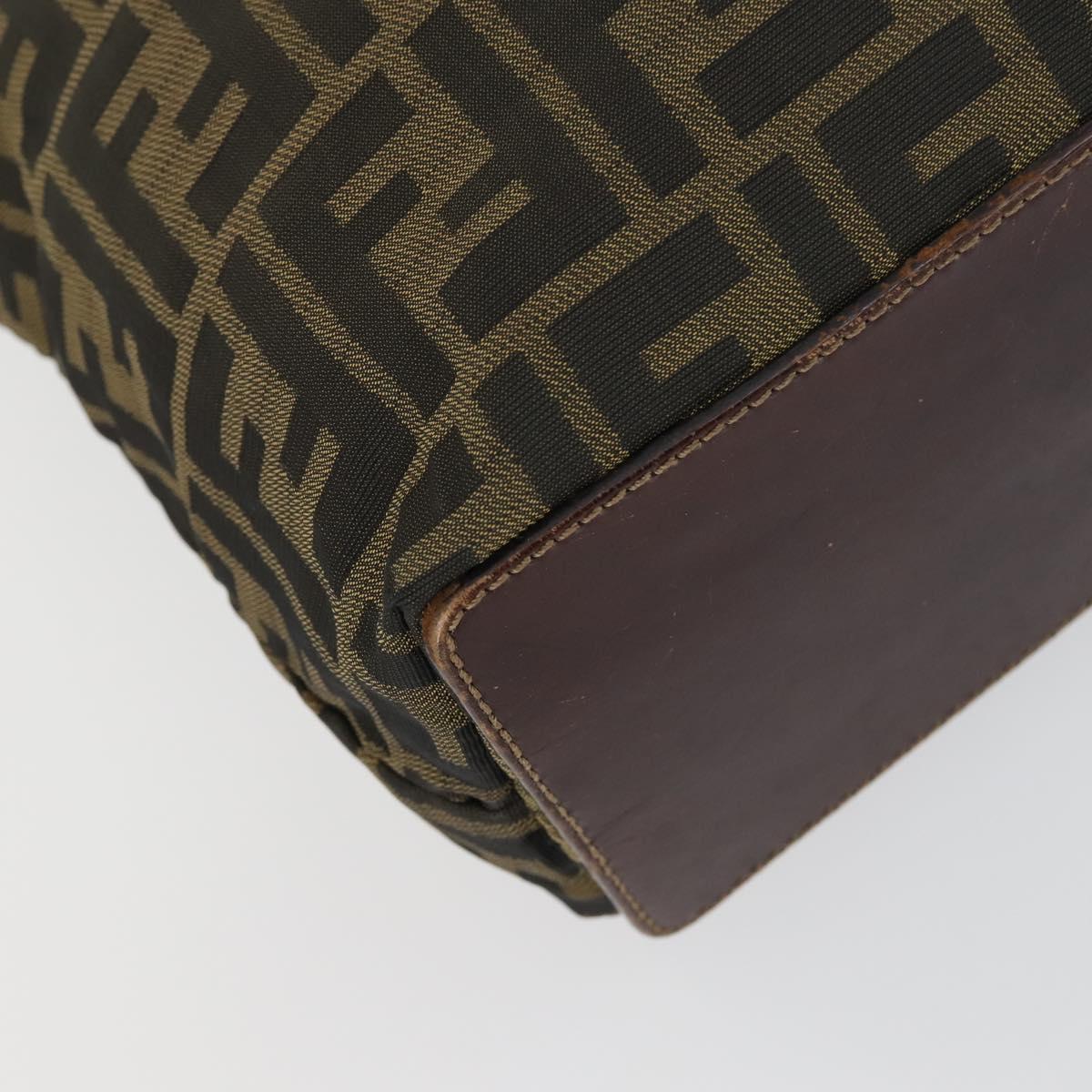 FENDI Zucca Canvas Hand Bag 2 Set Black Brown Auth ar13914