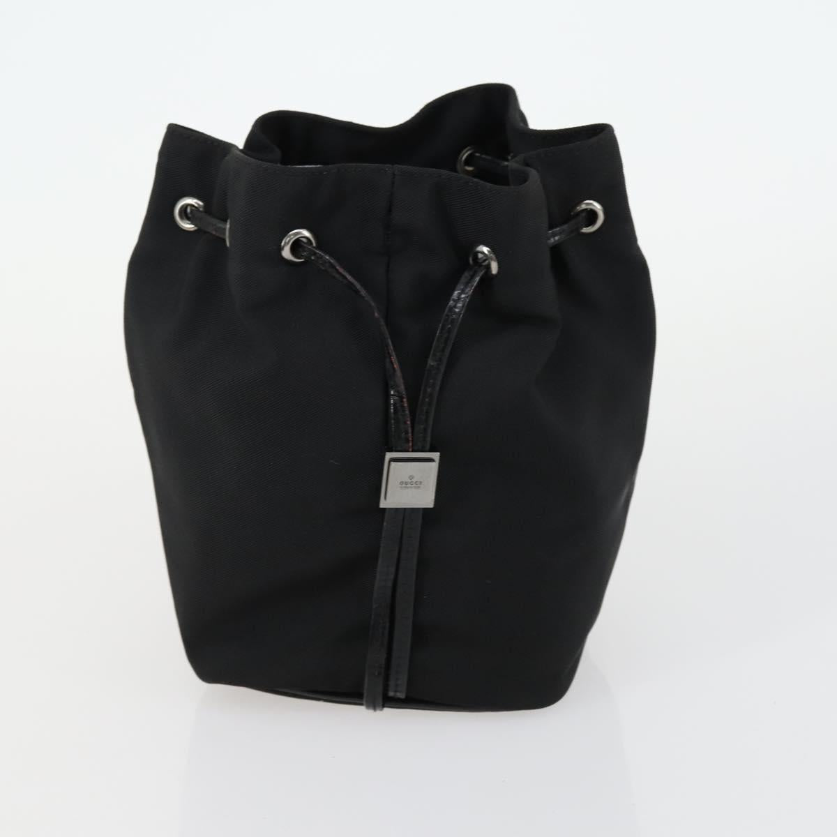 GUCCI Pouch Hand Bag Nylon Enamel 3 Set Black Brown Auth ar13915