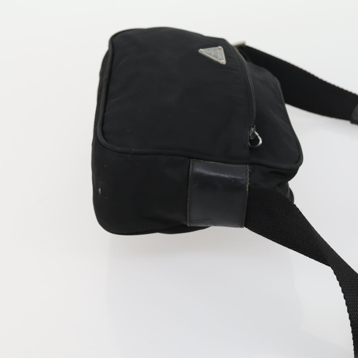 PRADA Shoulder Bag Nylon Enamel 2 Set Black Auth ar13916