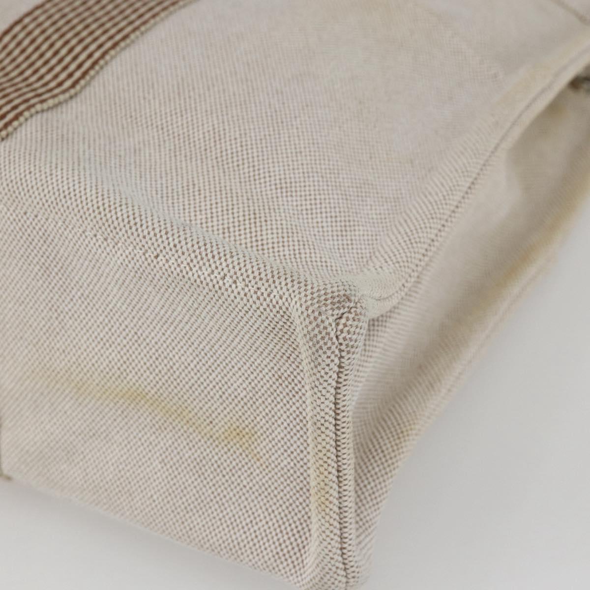 HERMES New Fourre Tout MM Hand Bag Canvas Beige Auth ar13917