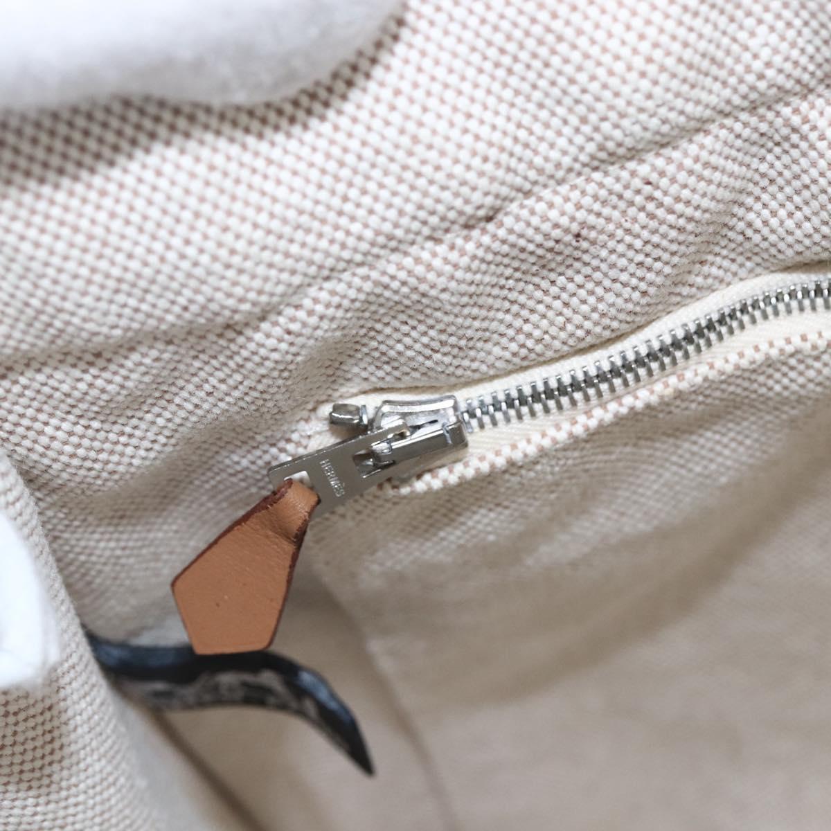 HERMES New Fourre Tout MM Hand Bag Canvas Beige Auth ar13917