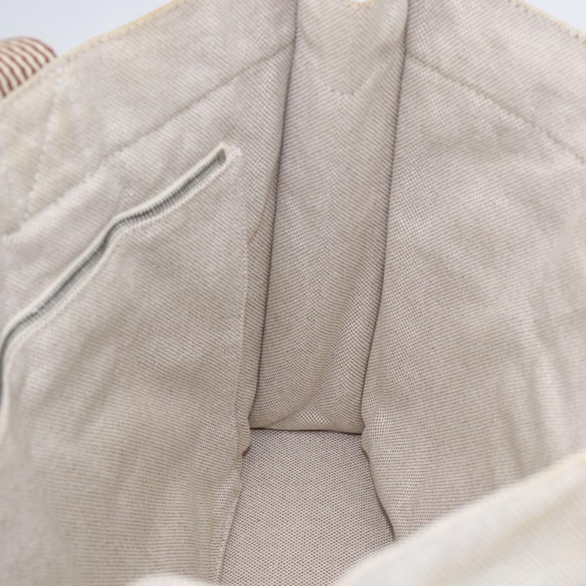 HERMES New Fourre Tout MM Hand Bag Canvas Beige Auth ar13917