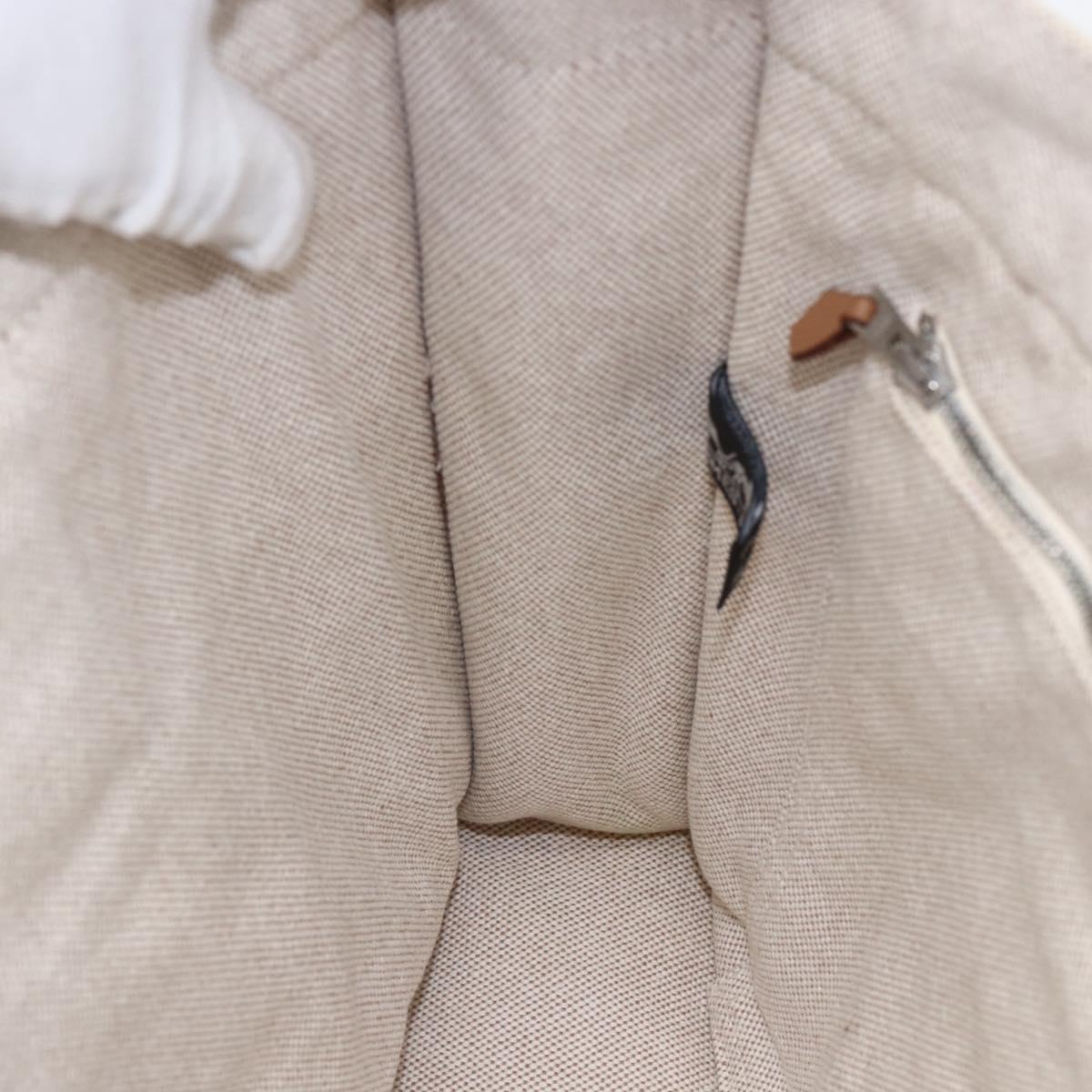 HERMES New Fourre Tout MM Hand Bag Canvas Beige Auth ar13917