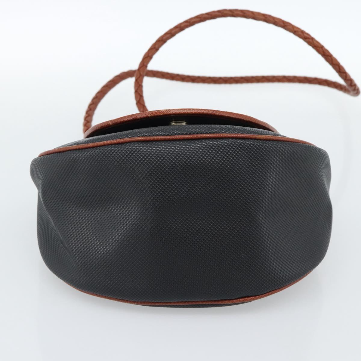 BOTTEGA VENETA Shoulder Bag Leather Black Gold Auth ar13929