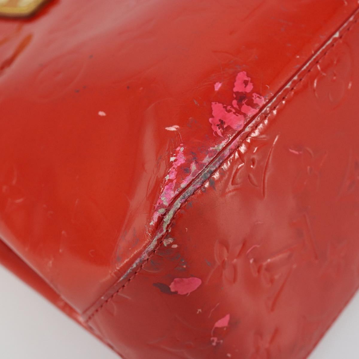 LOUIS VUITTON Monogram Vernis Reade PM Hand Bag Red Rouge M91088 LV Auth ar13936