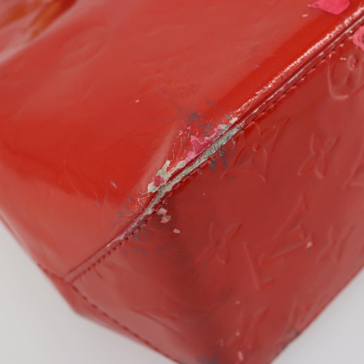 LOUIS VUITTON Monogram Vernis Reade PM Hand Bag Red Rouge M91088 LV Auth ar13936
