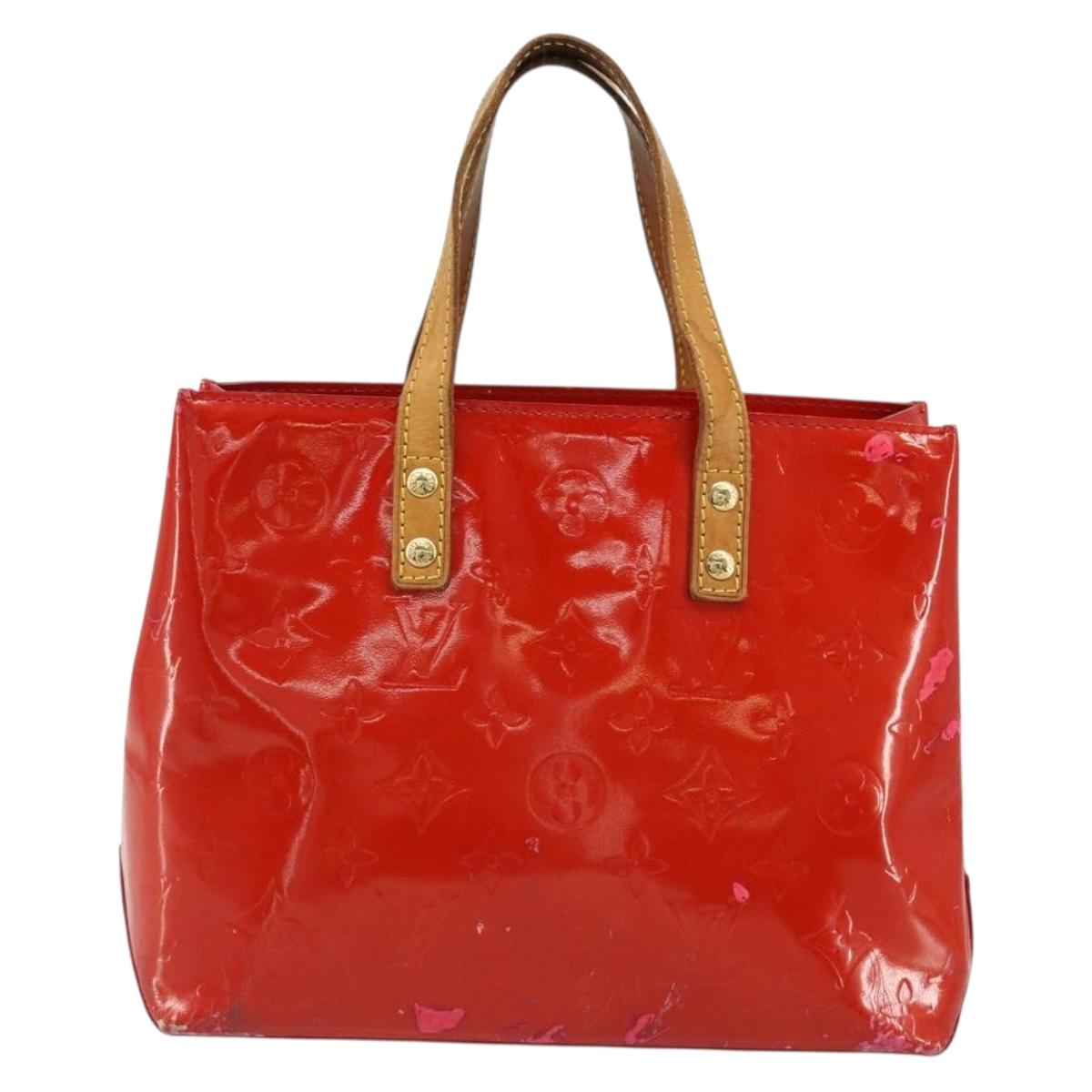 LOUIS VUITTON Monogram Vernis Reade PM Hand Bag Red Rouge M91088 LV Auth ar13936