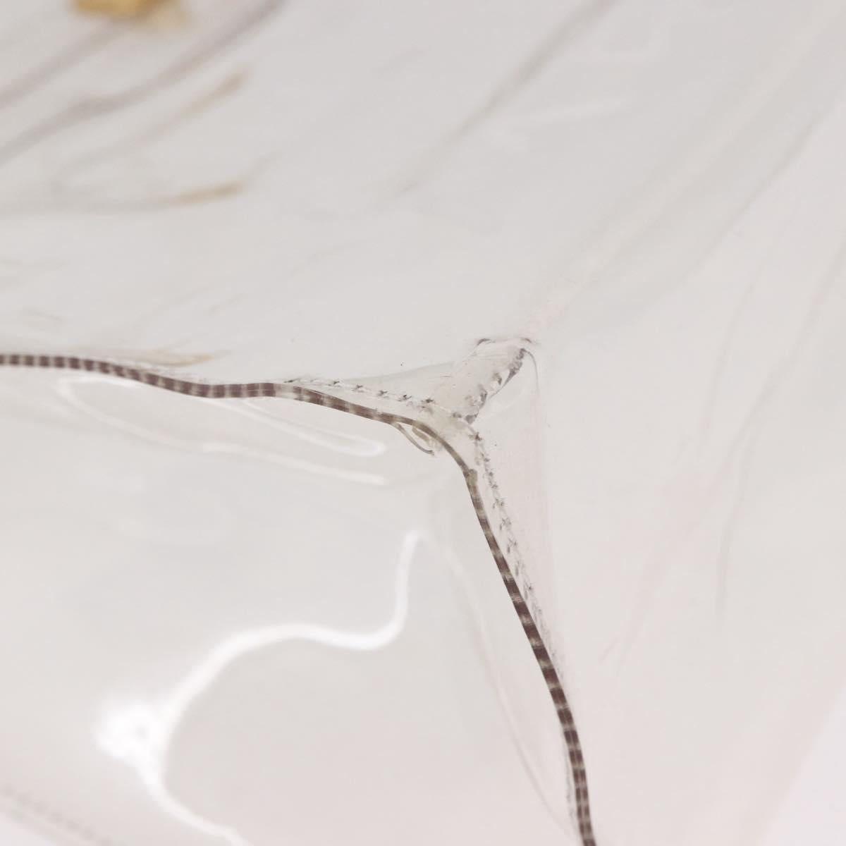 HERMES Vinyl Kelly Hand Bag Vinyl Clear Gold Auth ar13937