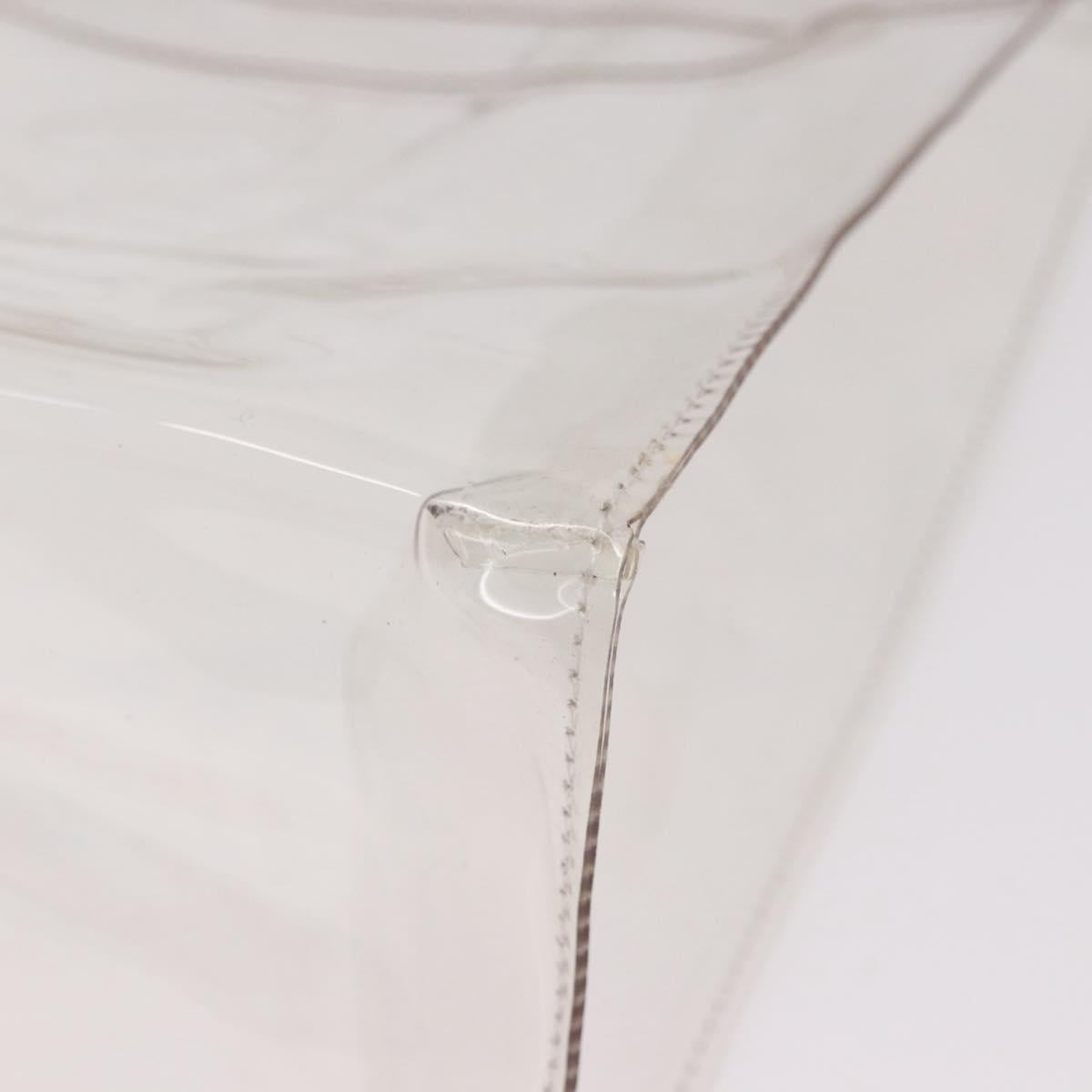 HERMES Vinyl Kelly Hand Bag Vinyl Clear Gold Auth ar13937