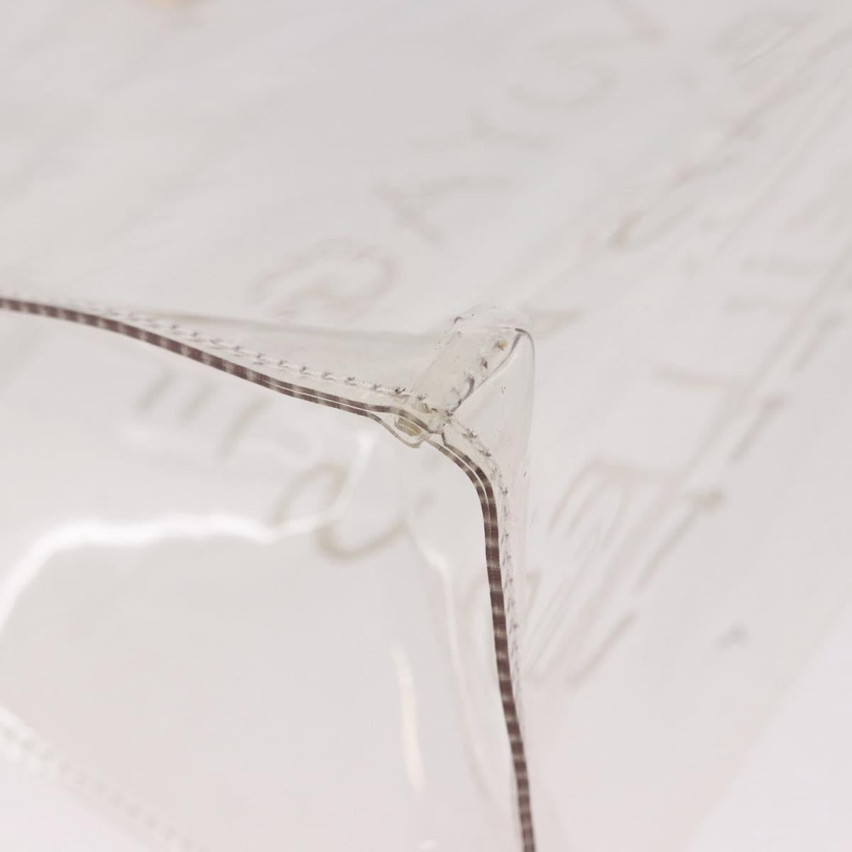 HERMES Vinyl Kelly Hand Bag Vinyl Clear Gold Auth ar13937