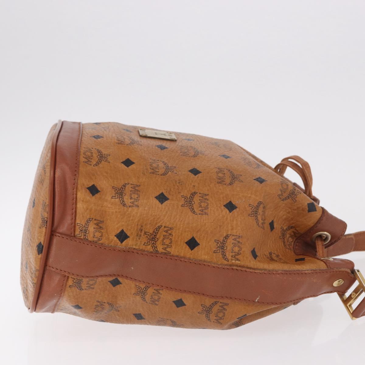 MCM Vicetos Logogram Purse Shoulder Bag PVC Leather Brown Gold Auth ar13940