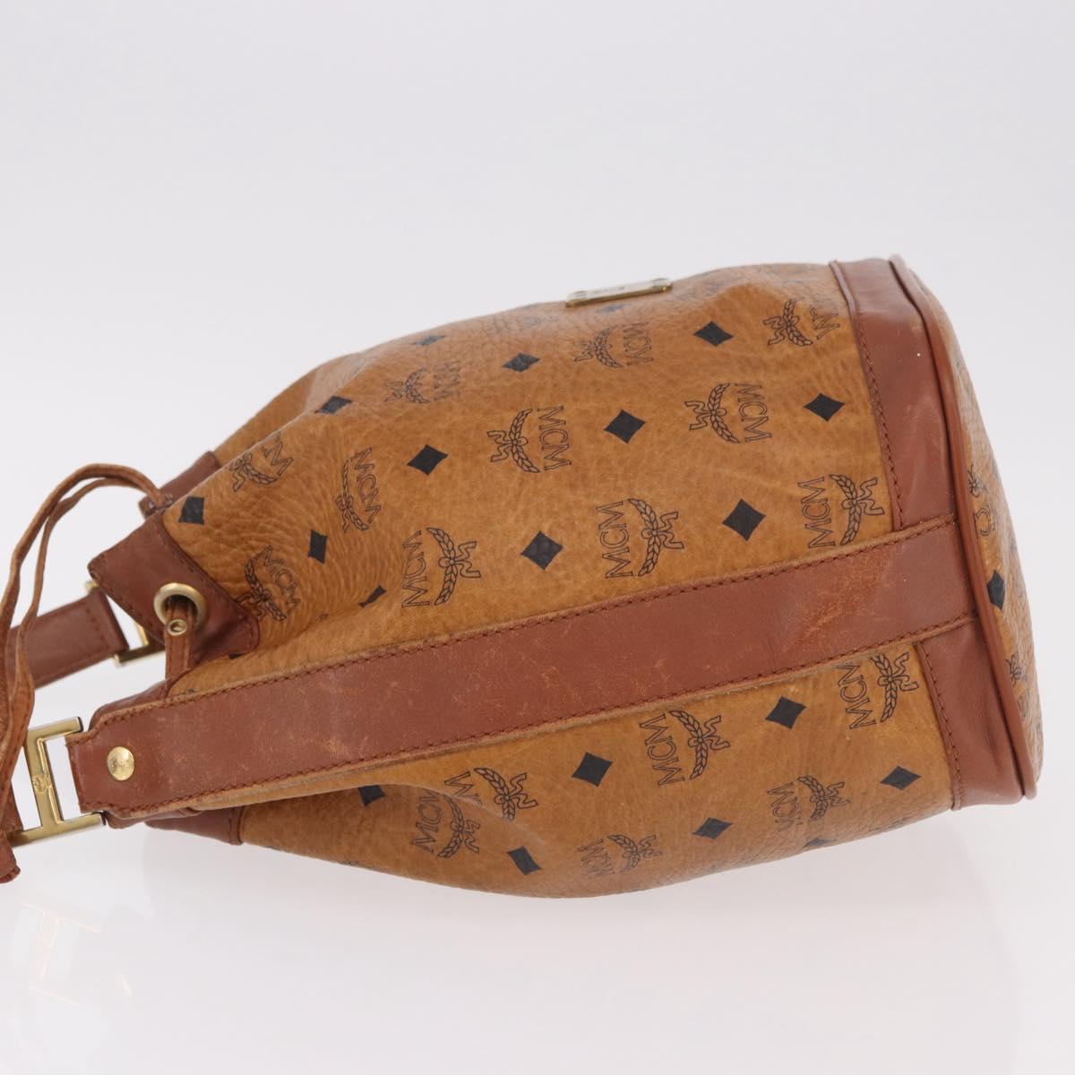 MCM Vicetos Logogram Purse Shoulder Bag PVC Leather Brown Gold Auth ar13940