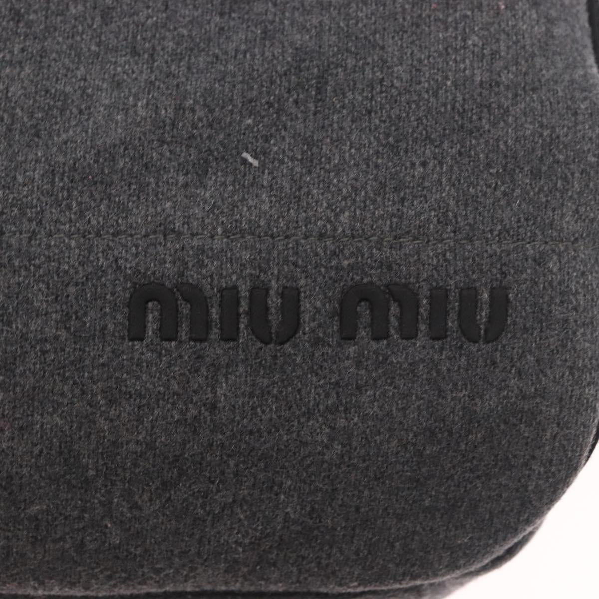 Miu Miu Shoulder Bag Cotton Gray Auth ar13943A