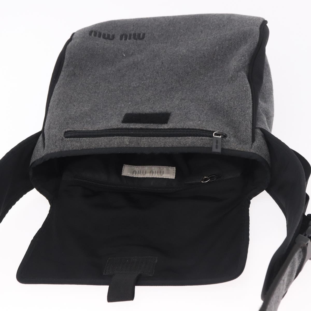Miu Miu Shoulder Bag Cotton Gray Auth ar13943A