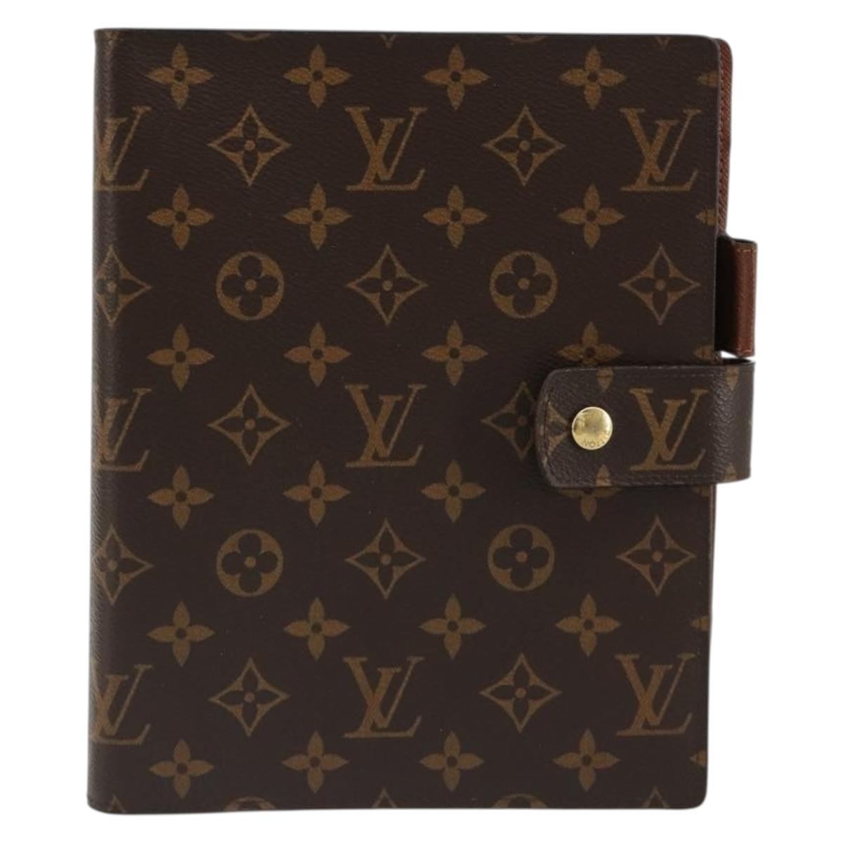LOUIS VUITTON Monogram Agenda GM Day Planner Cover R20006 LV Auth ar13947