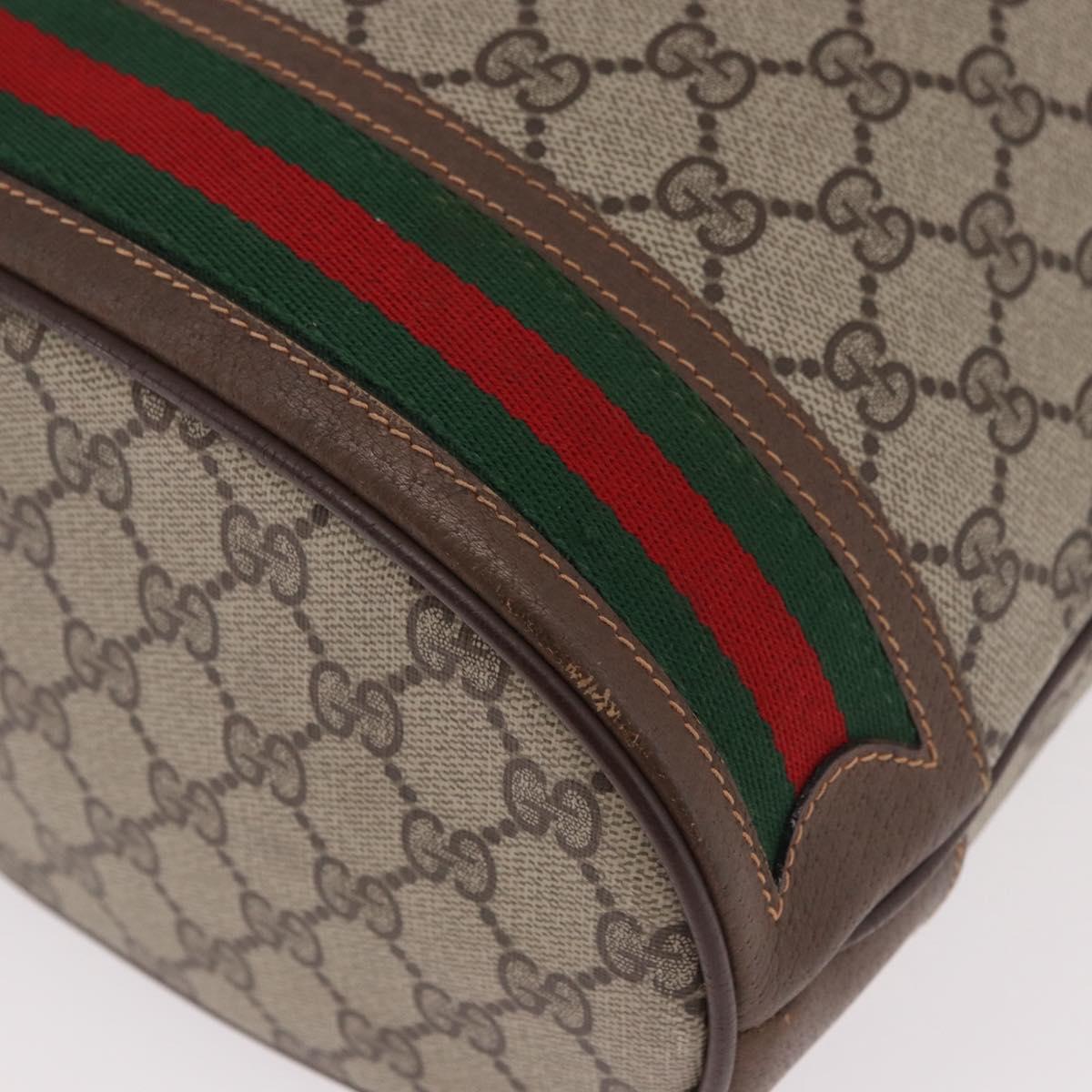 GUCCI GG Supreme Web Sherry Line Purse Bag PVC Beige 164 02 085 Auth ar13949