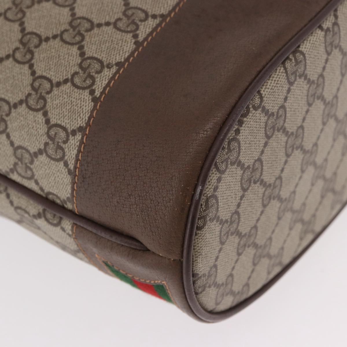 GUCCI GG Supreme Web Sherry Line Purse Bag PVC Beige 164 02 085 Auth ar13949