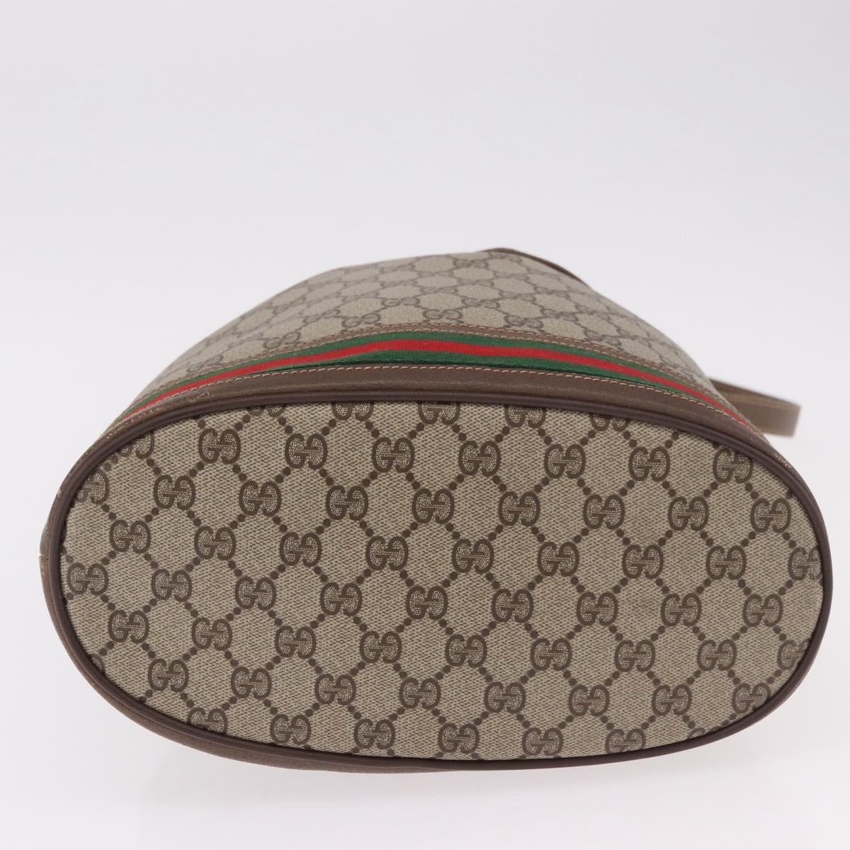 GUCCI GG Supreme Web Sherry Line Purse Bag PVC Beige 164 02 085 Auth ar13949