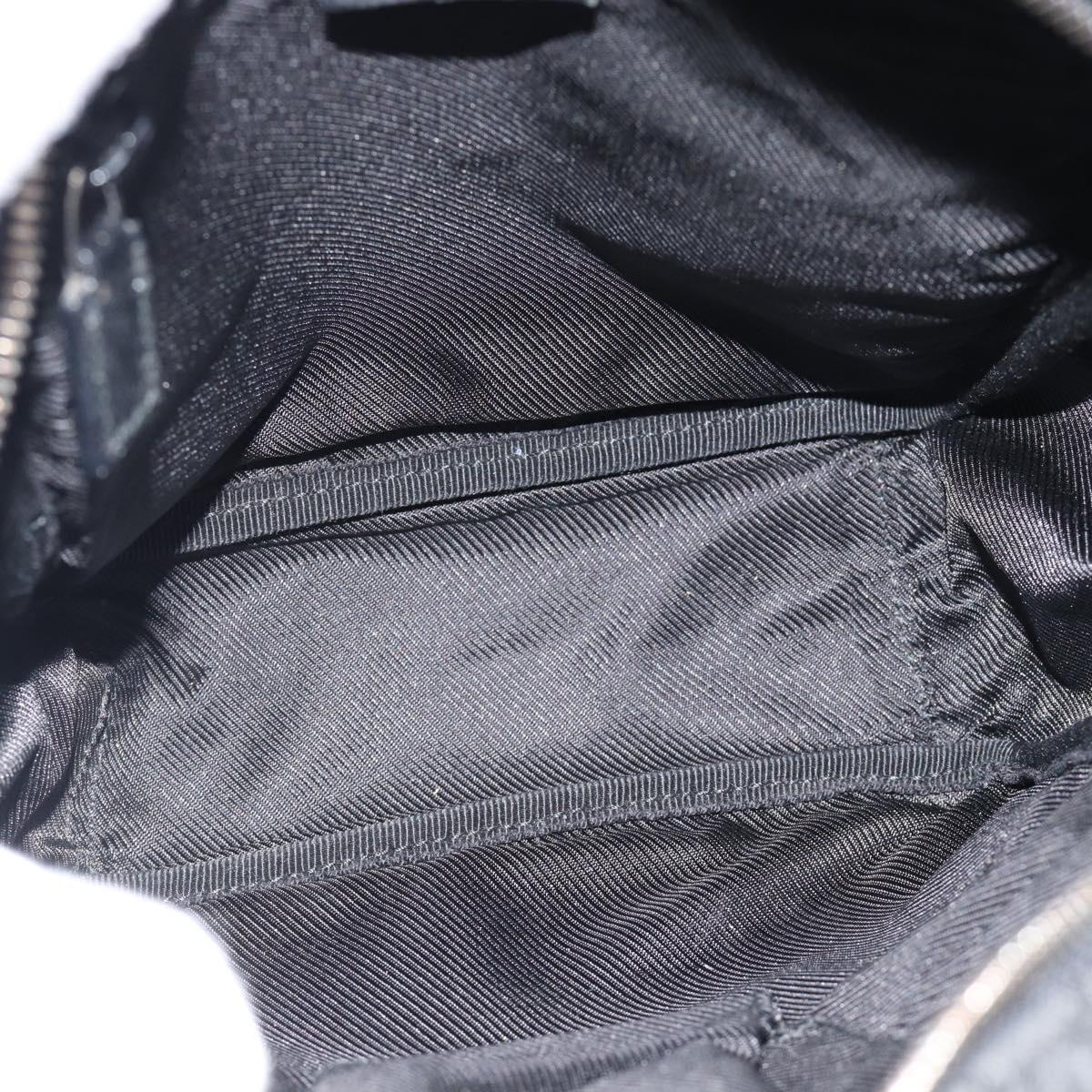 GUCCI GG Canvas Shoulder Bag Black Silver 122759 Auth ar13952
