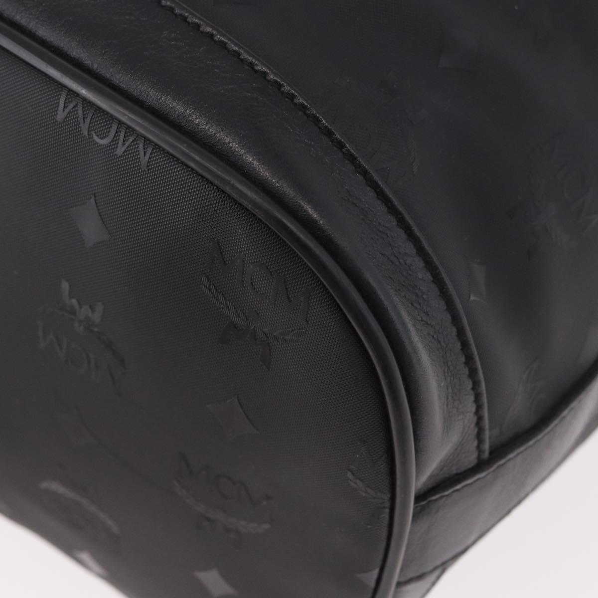 MCM Vicetos Logogram Shoulder Bag PVC Black Gold Auth ar13954