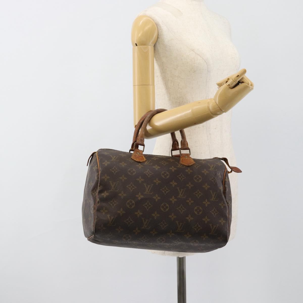 LOUIS VUITTON Monogram Speedy 30 Hand Bag M41526 LV Auth ar13956