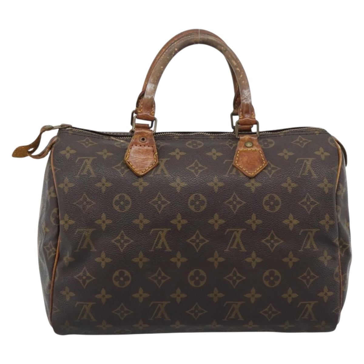 LOUIS VUITTON Monogram Speedy 30 Hand Bag M41526 LV Auth ar13956