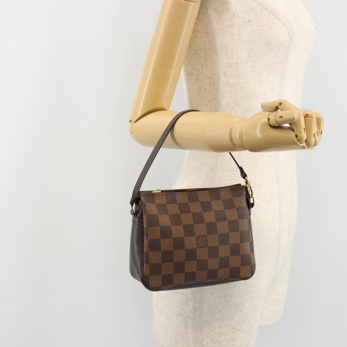LOUIS VUITTON Damier Ebene Trousse Makeup Pouch N51982 LV Auth ar13958V