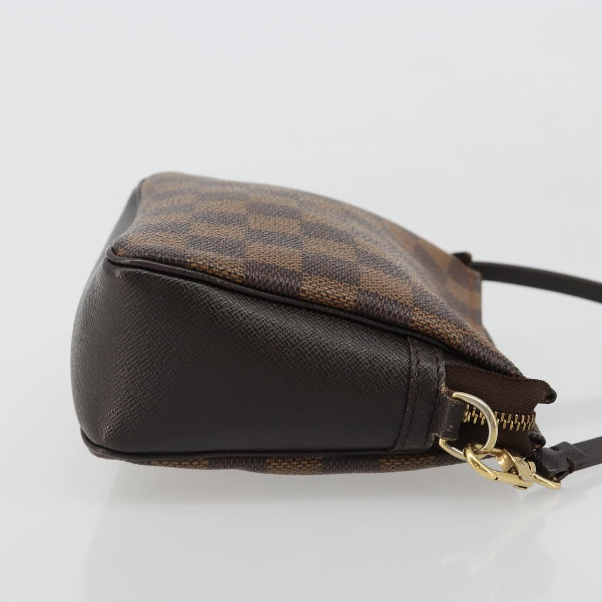 LOUIS VUITTON Damier Ebene Trousse Makeup Pouch N51982 LV Auth ar13958V