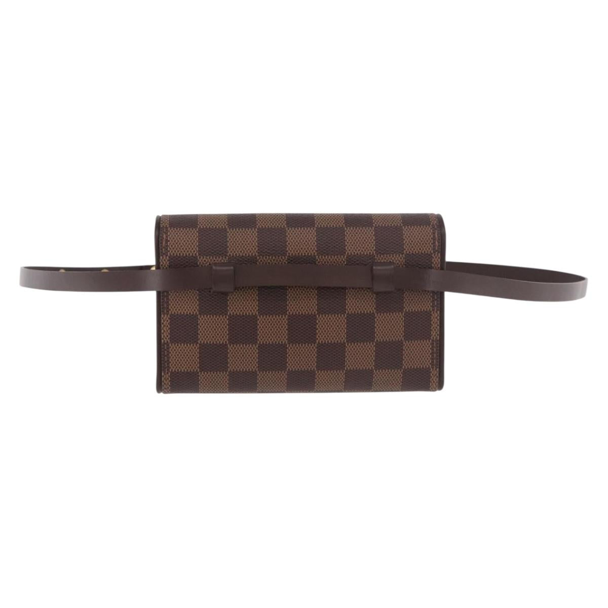 LOUIS VUITTON Damier Ebene Pochette Florentine Waist Bag N51856 LV Auth ar13959V