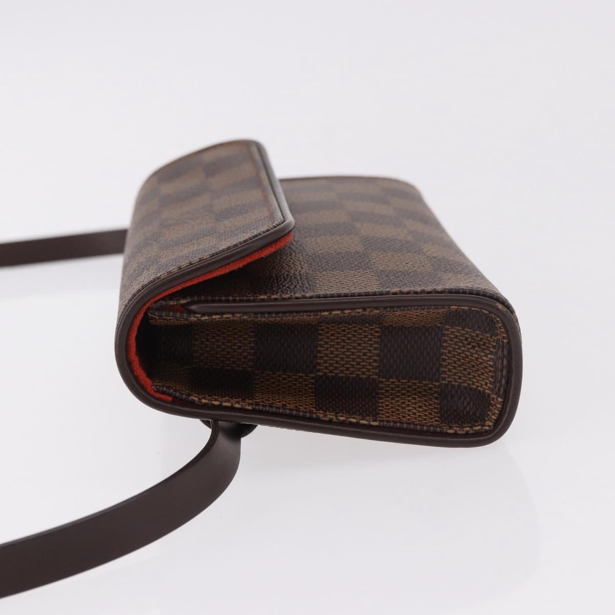 LOUIS VUITTON Damier Ebene Pochette Florentine Waist Bag N51856 LV Auth ar13959V