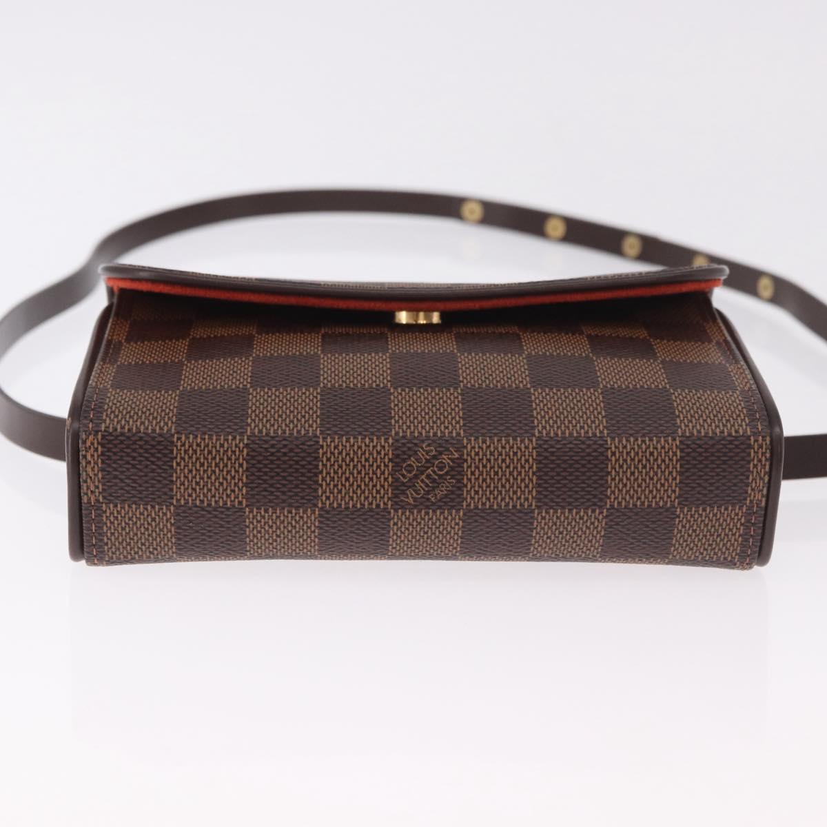 LOUIS VUITTON Damier Ebene Pochette Florentine Waist Bag N51856 LV Auth ar13959V