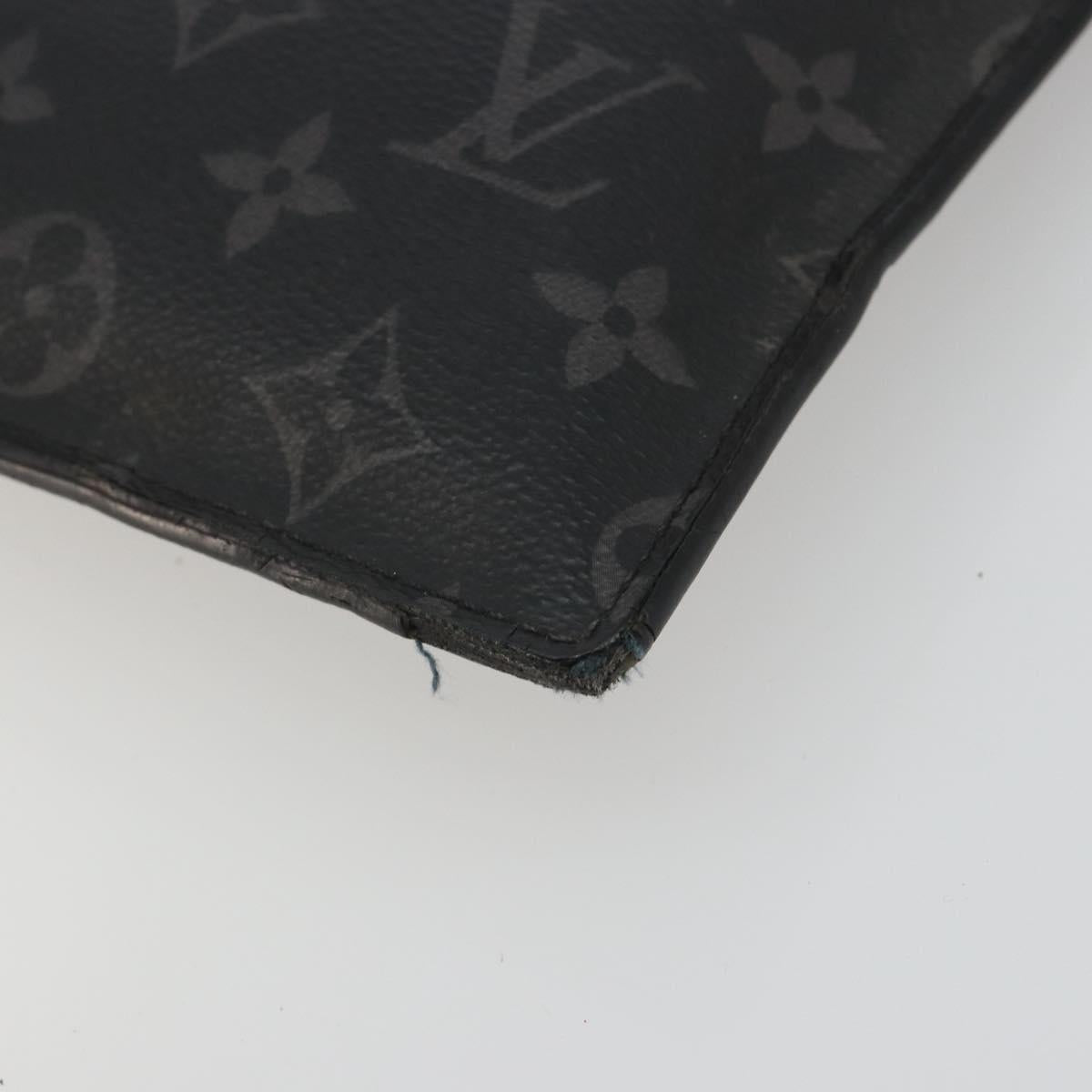 LOUIS VUITTON Monogram Eclipse Grand Sac Pouch M44733 LV Auth ar13960