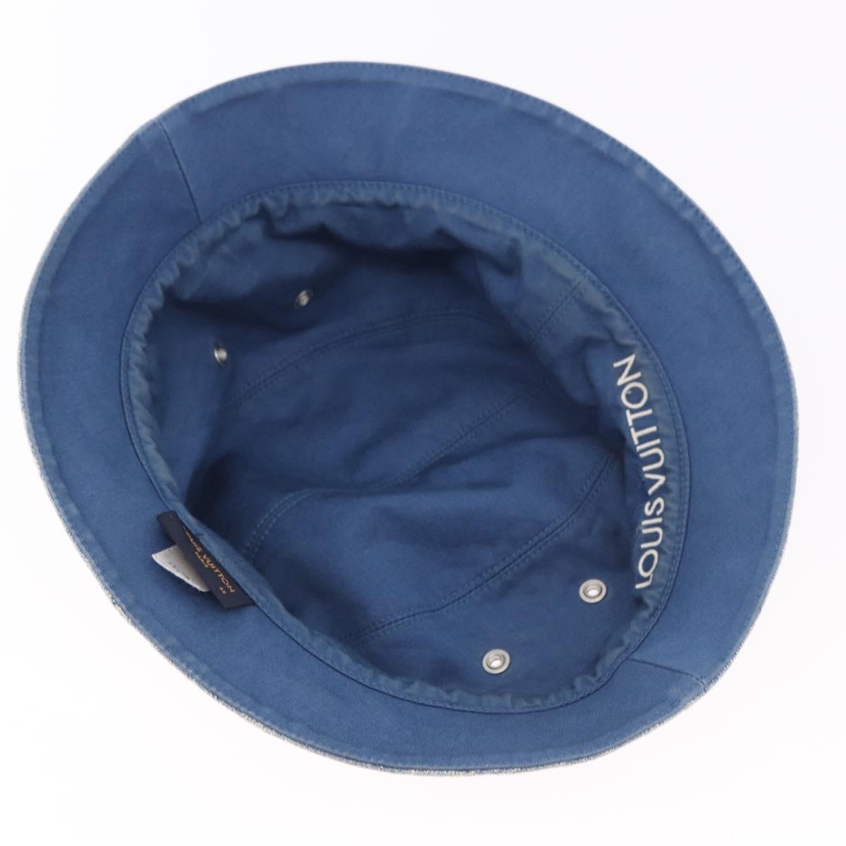 LOUIS VUITTON Monogram Denim Bucket hat Hat Blue LV Auth ar13961A