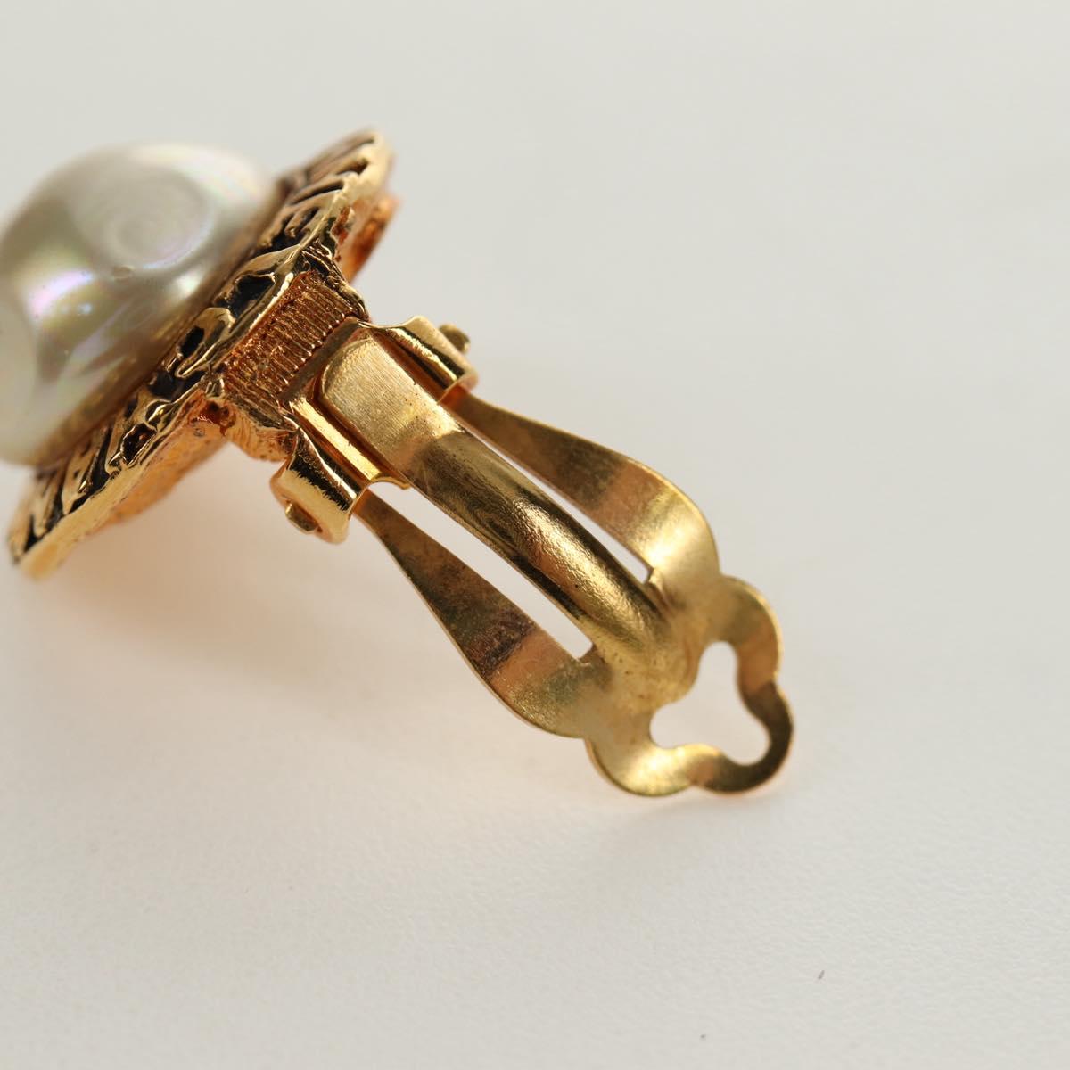 CHANEL Earring metal Gold Tone CC Auth ar13965V