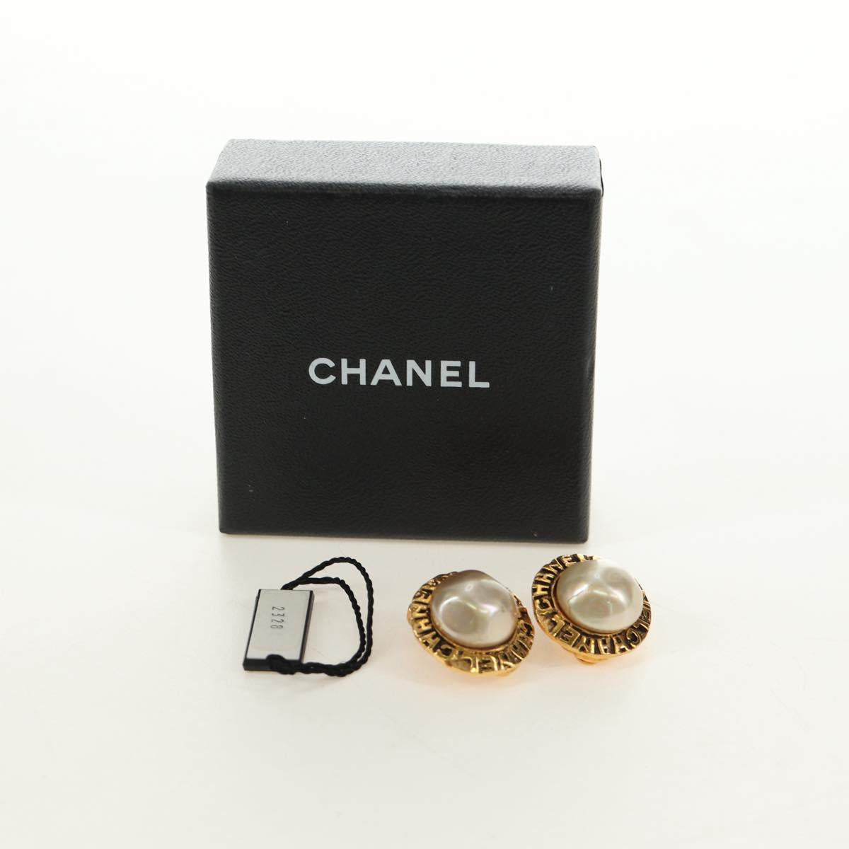 CHANEL Earring metal Gold Tone CC Auth ar13965V