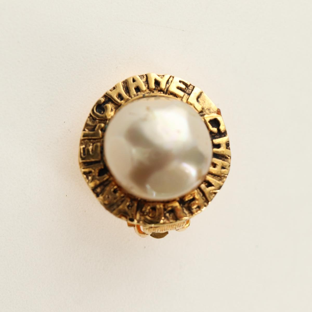 CHANEL Earring metal Gold Tone CC Auth ar13965V