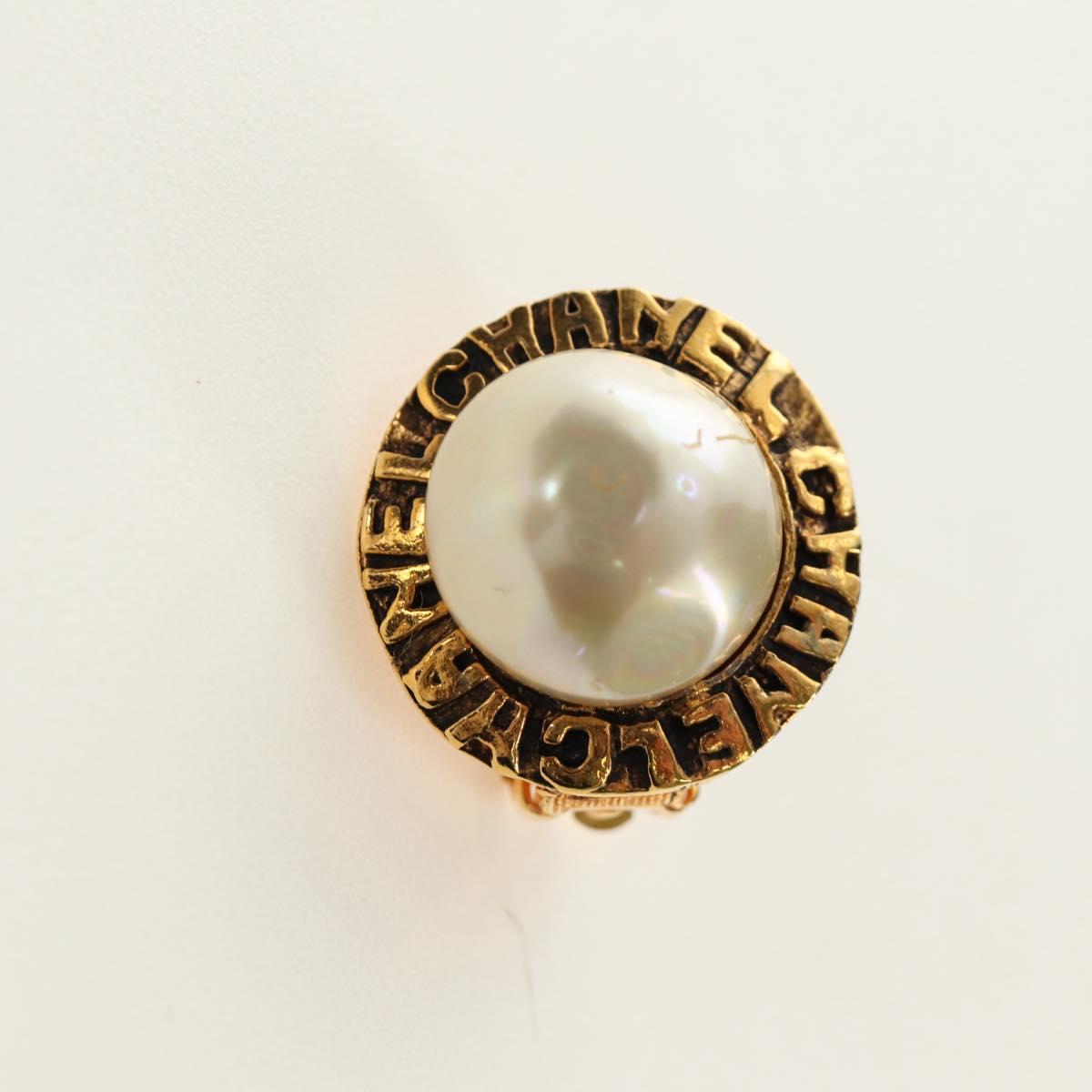 CHANEL Earring metal Gold Tone CC Auth ar13965V